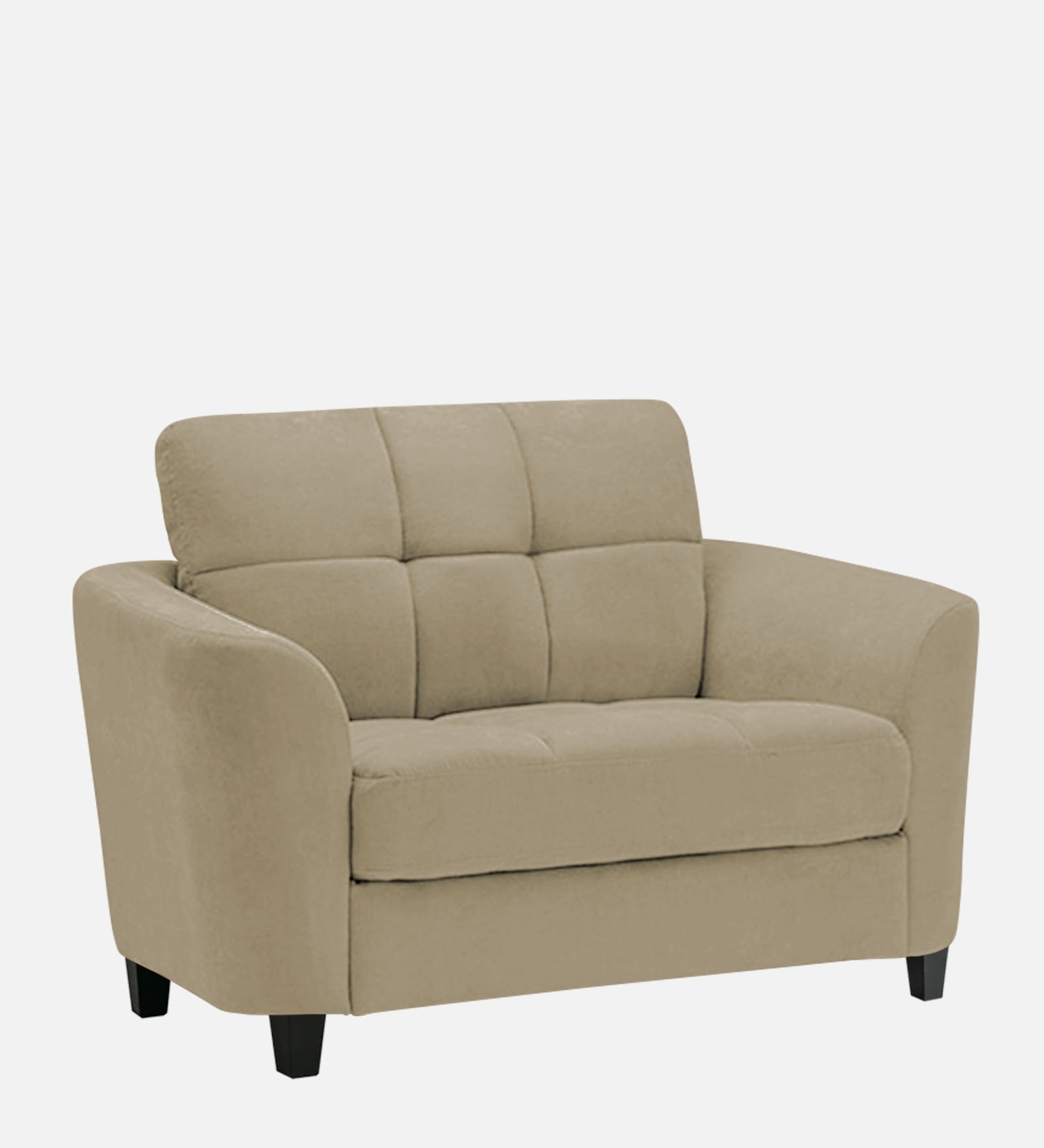 Mulan Fabric 1 Seater Sofa in Honey Beige Colour