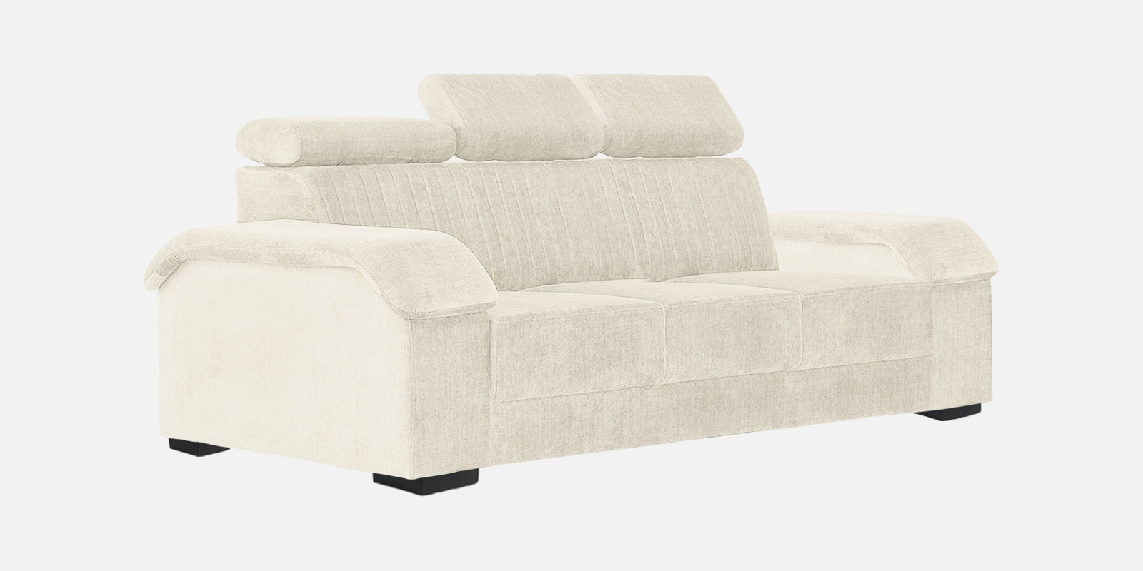 Draco Fabric 3 Seater Sofa In Ivory Cream Colour - Febonic Living