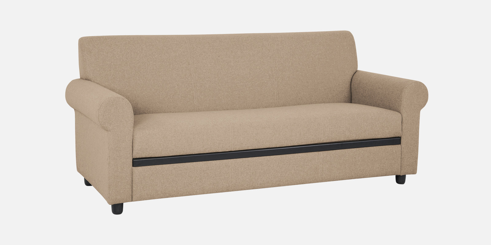 Ribby Fabric 3 Seater Sofa in Olive Beige Colour