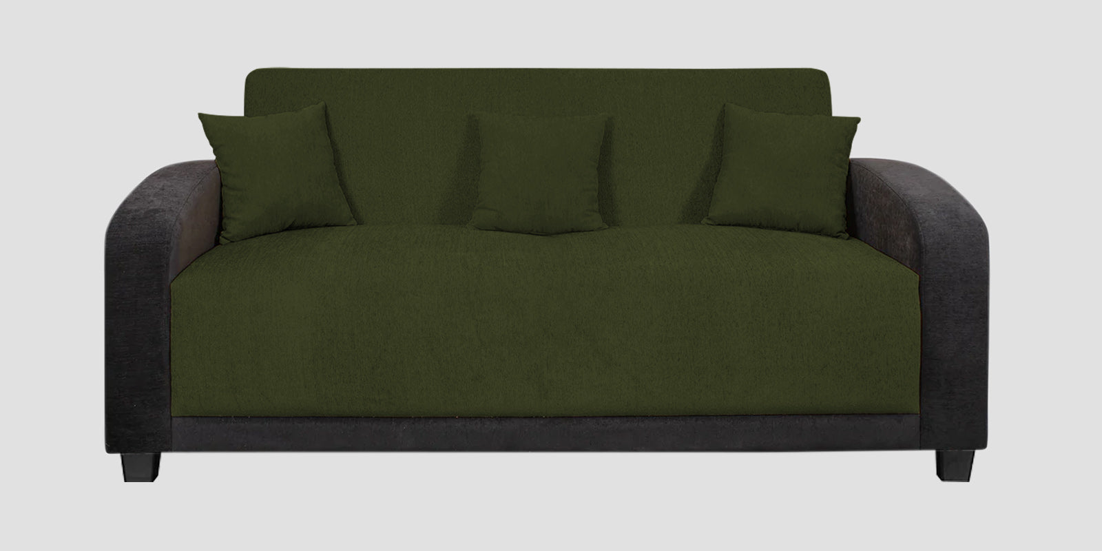 Alex Fabric 3 Seater Sofa In Olive Green Colour