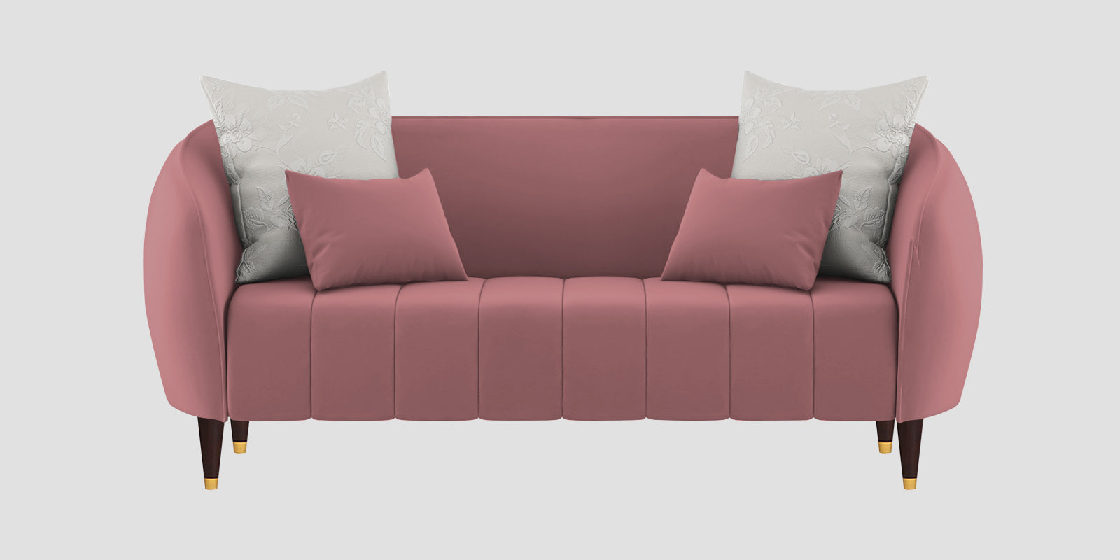 Hairo Velvet 2 Seater Sofa In Rose Pink Colour - Febonic Living