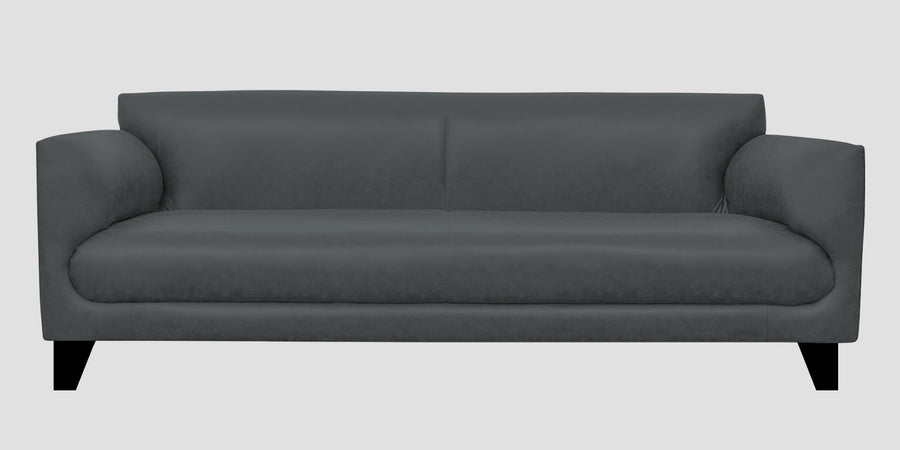 Convi Leatherette 3 Seater Sofa In Pepper Grey Colour - Febonic Living