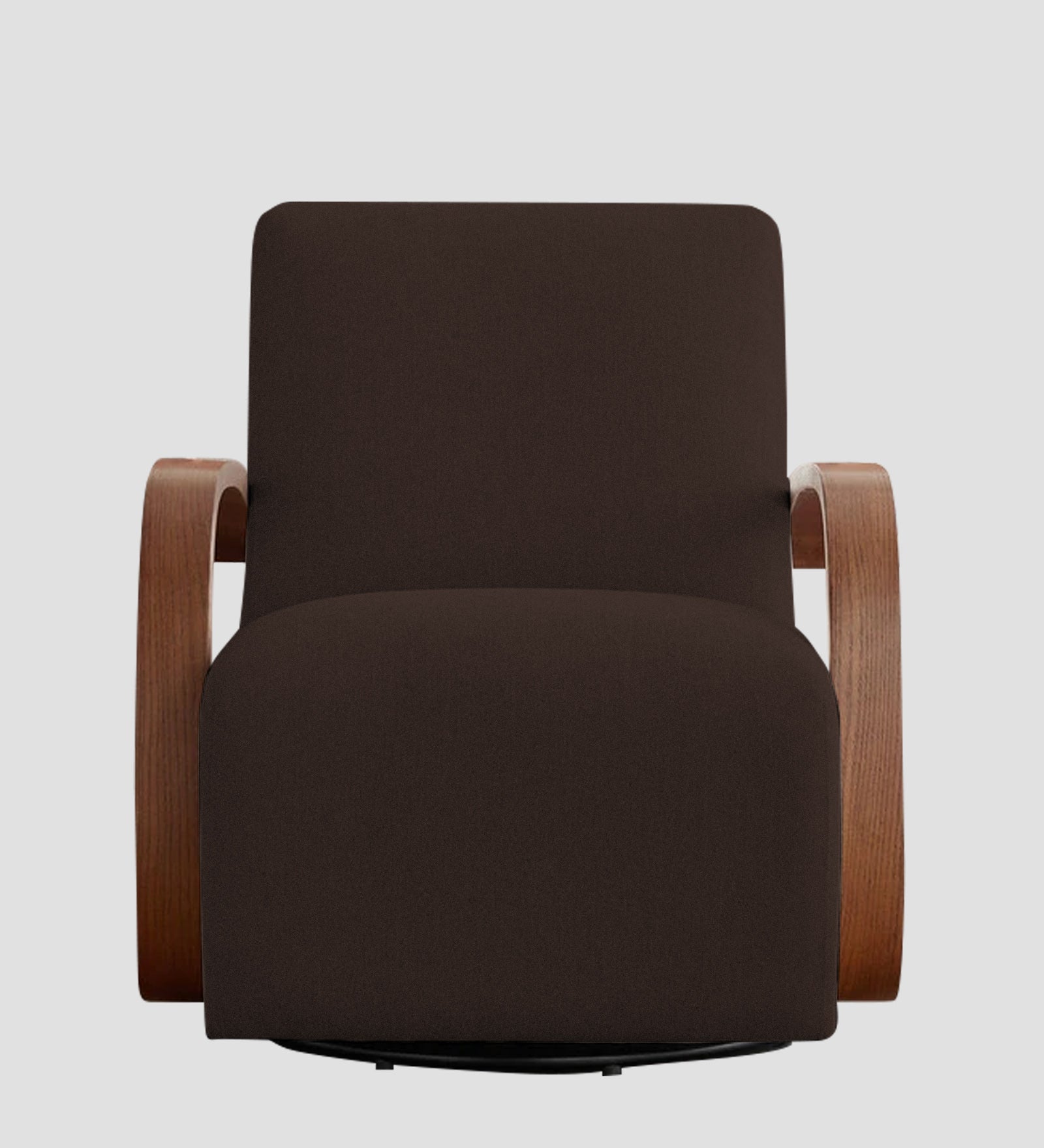 Balma Fabric Swivel Chair in Coffee Brown Colour