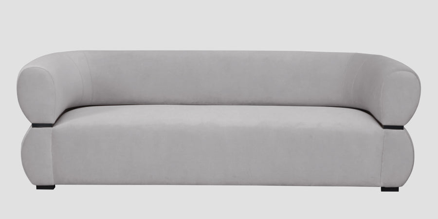 Kula Velvet 3 Seater Sofa In Concrete Grey Colour - Febonic Living
