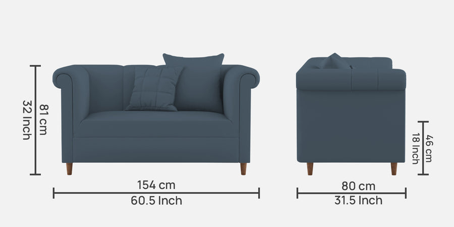 Rubi Velvet 2 Seater Sofa In Oxford Blue Colour - Febonic Living