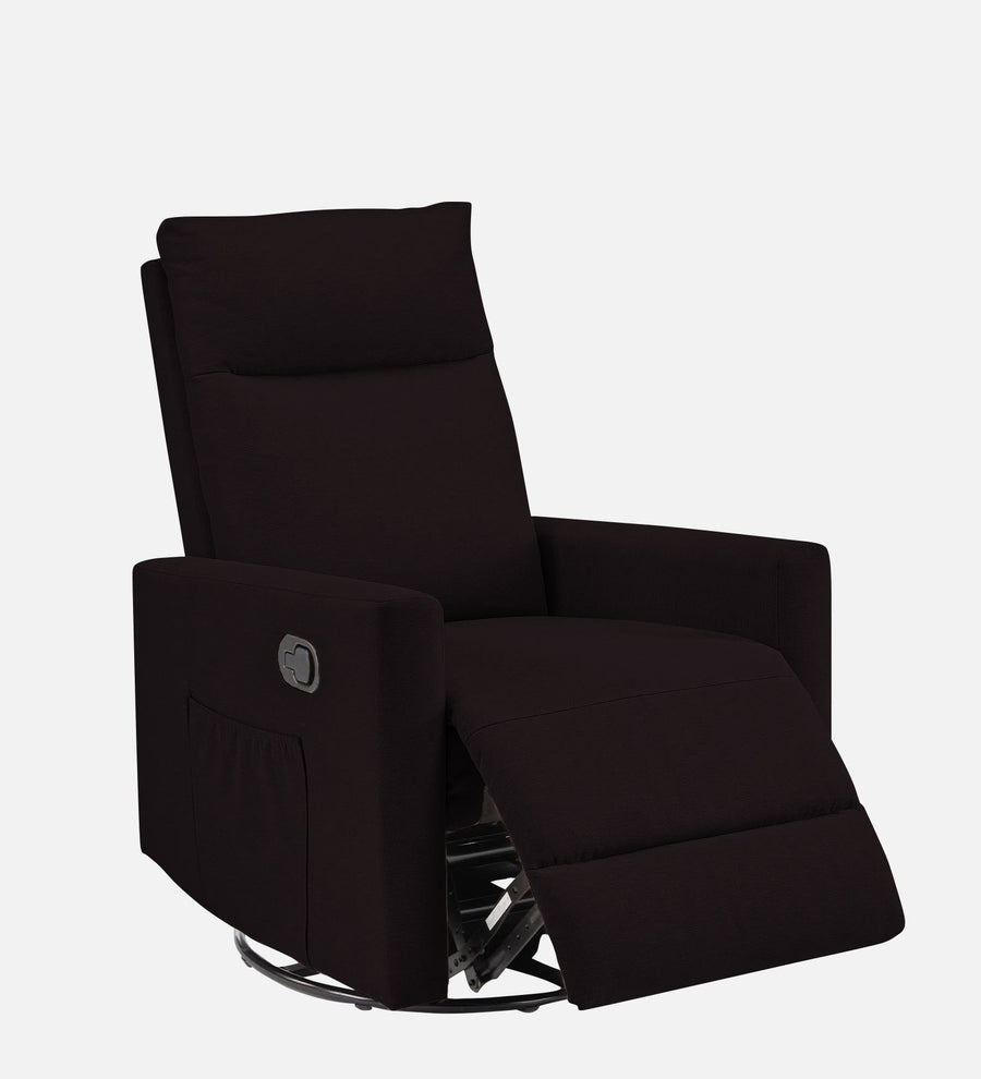 Zura Fabric 1 Seater Rotating Motorized Recliner In Cara Brown Colour - Febonic Living