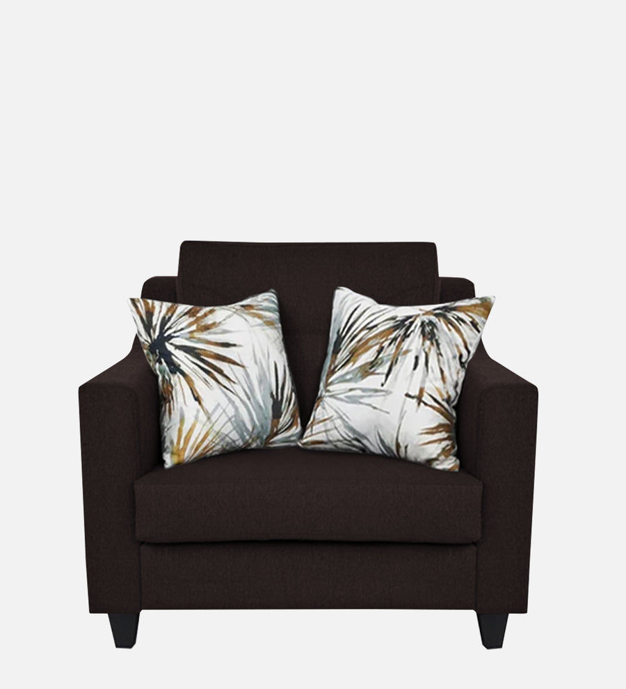 Welly Fabric 1 Seater Sofa In Dark Brown Colour - Febonic Living
