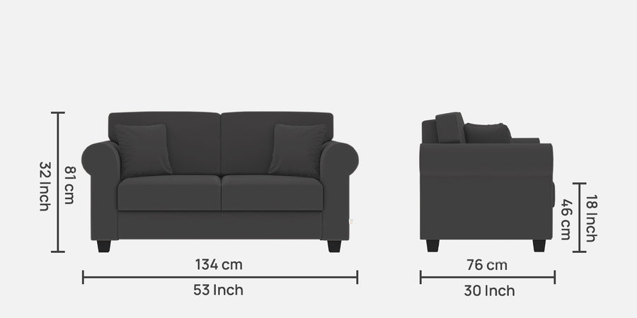 Numonk Velvet 2 Seater Sofa In Davy Grey Colour - Febonic Living