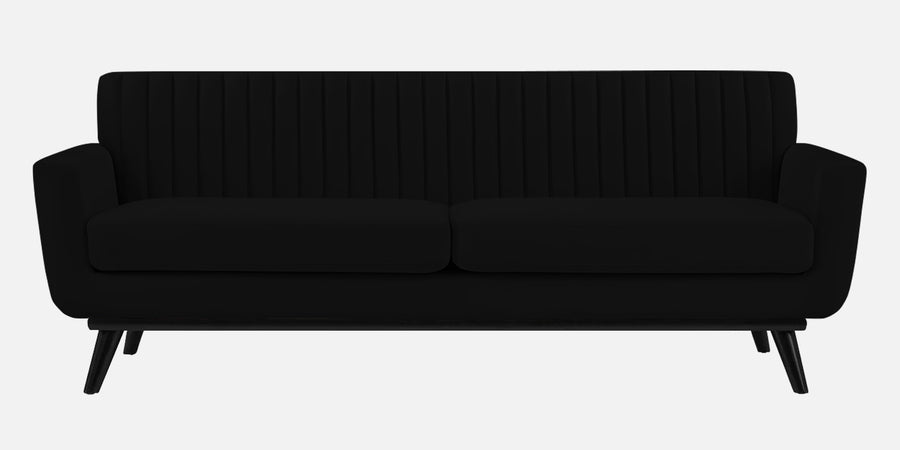 Tucker Velvet 3 Seater Sofa In Adam Black Colour - Febonic Living
