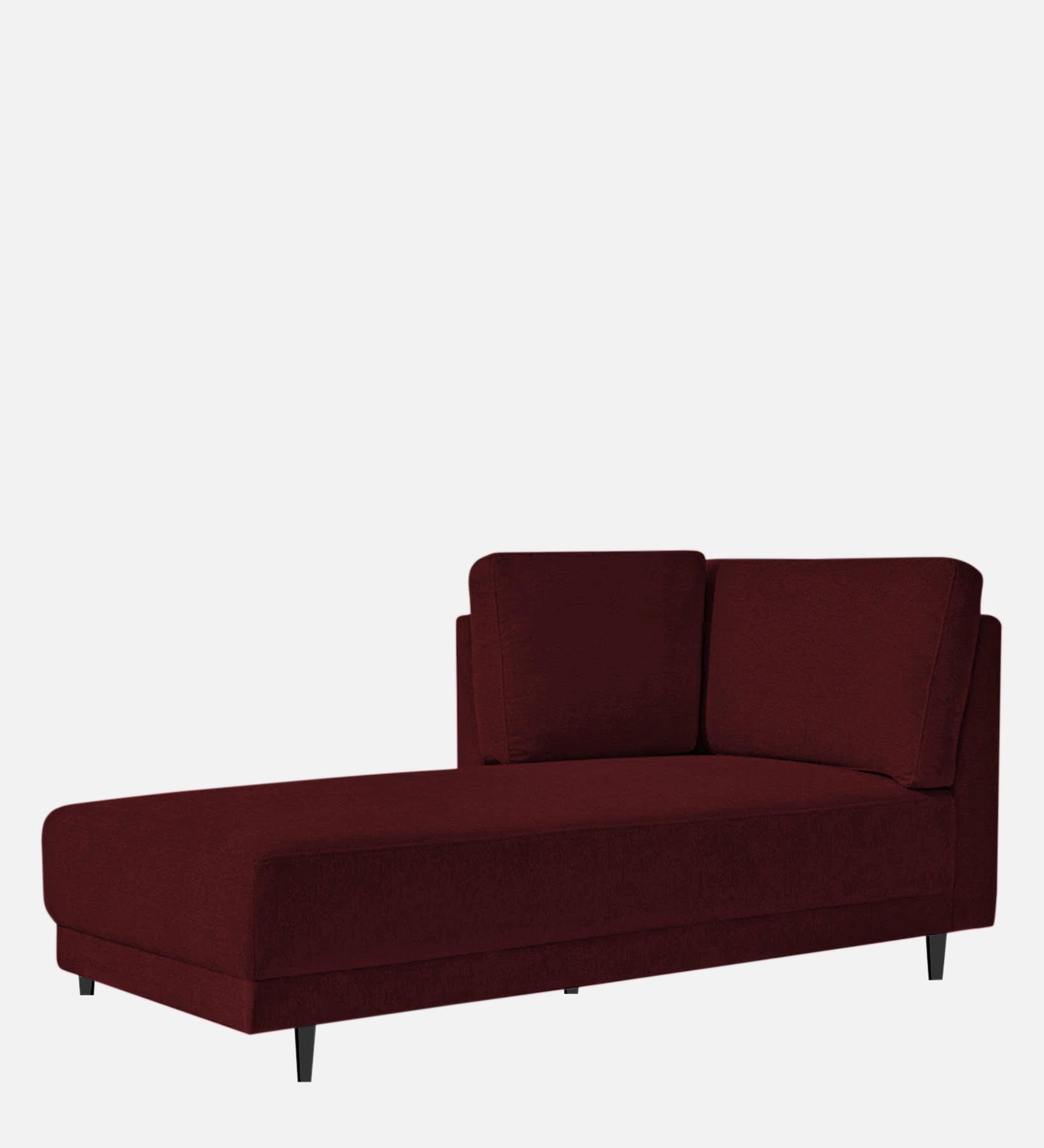 Jonze Velvet LHS Chaise Lounger in Blood Maroon Colour