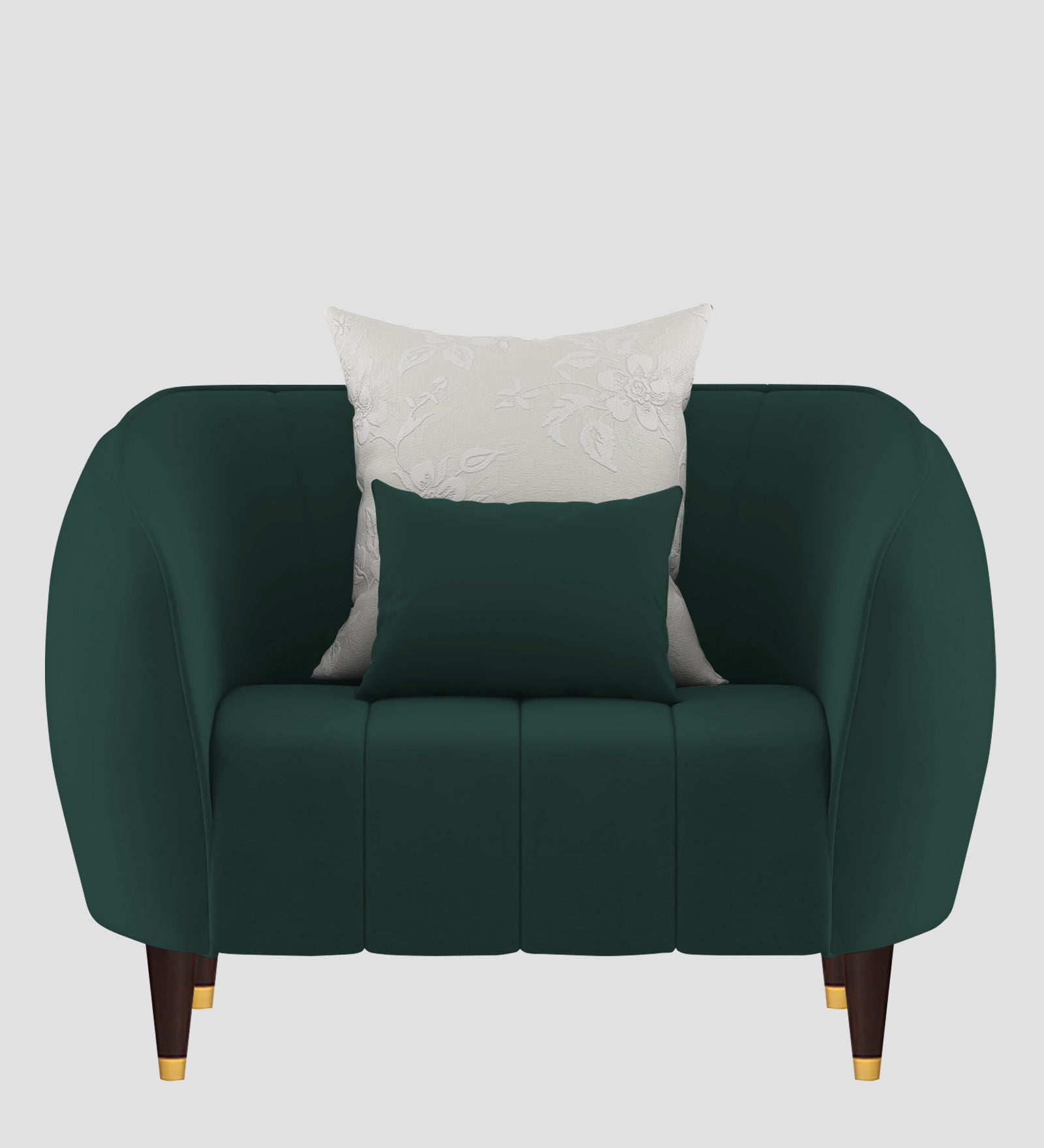 Hairo Velvet 1 Seater Sofa In  Forest Green Colour - Febonic Living