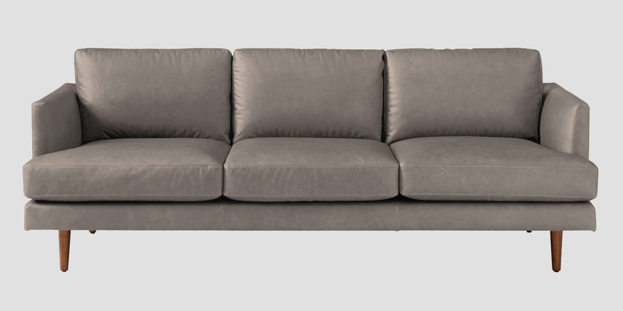 Sterio Leatherette 3 Seater Sofa In Steel Grey Colour - Febonic Living