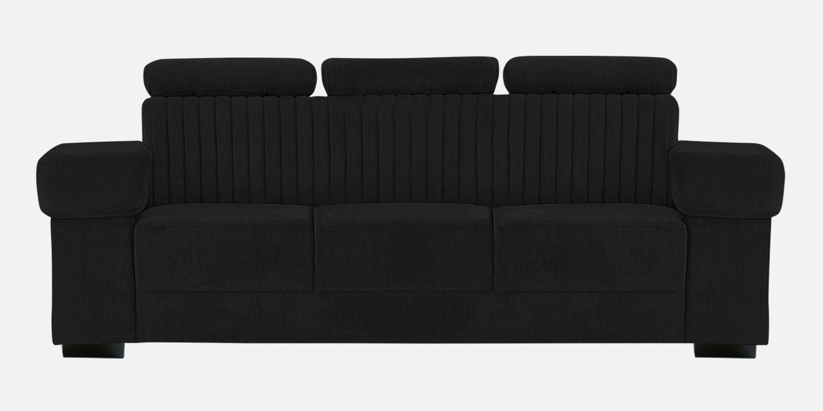 Draco Fabric 3 Seater Sofa In Zed Black Colour - Febonic Living