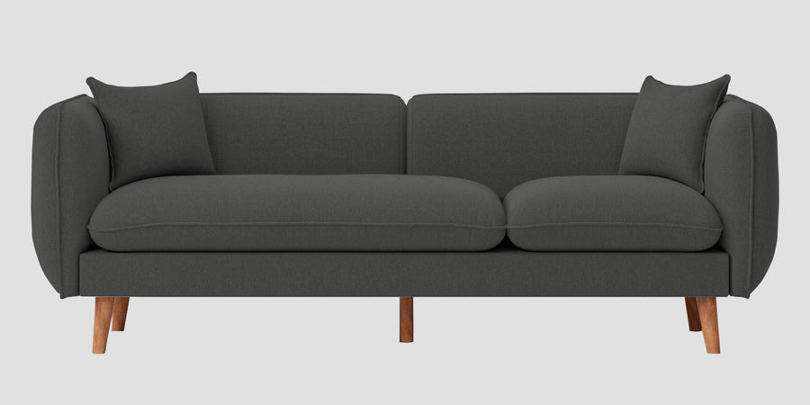Reva Fabric 3 Seater Sofa In Stone Grey Colour - Febonic Living