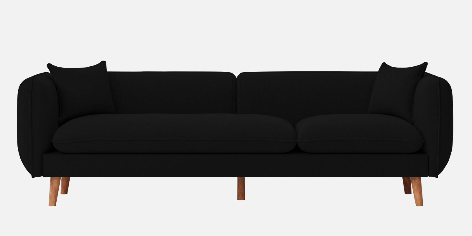 Reva Fabric 3 Seater Sofa In Heather Black Colour