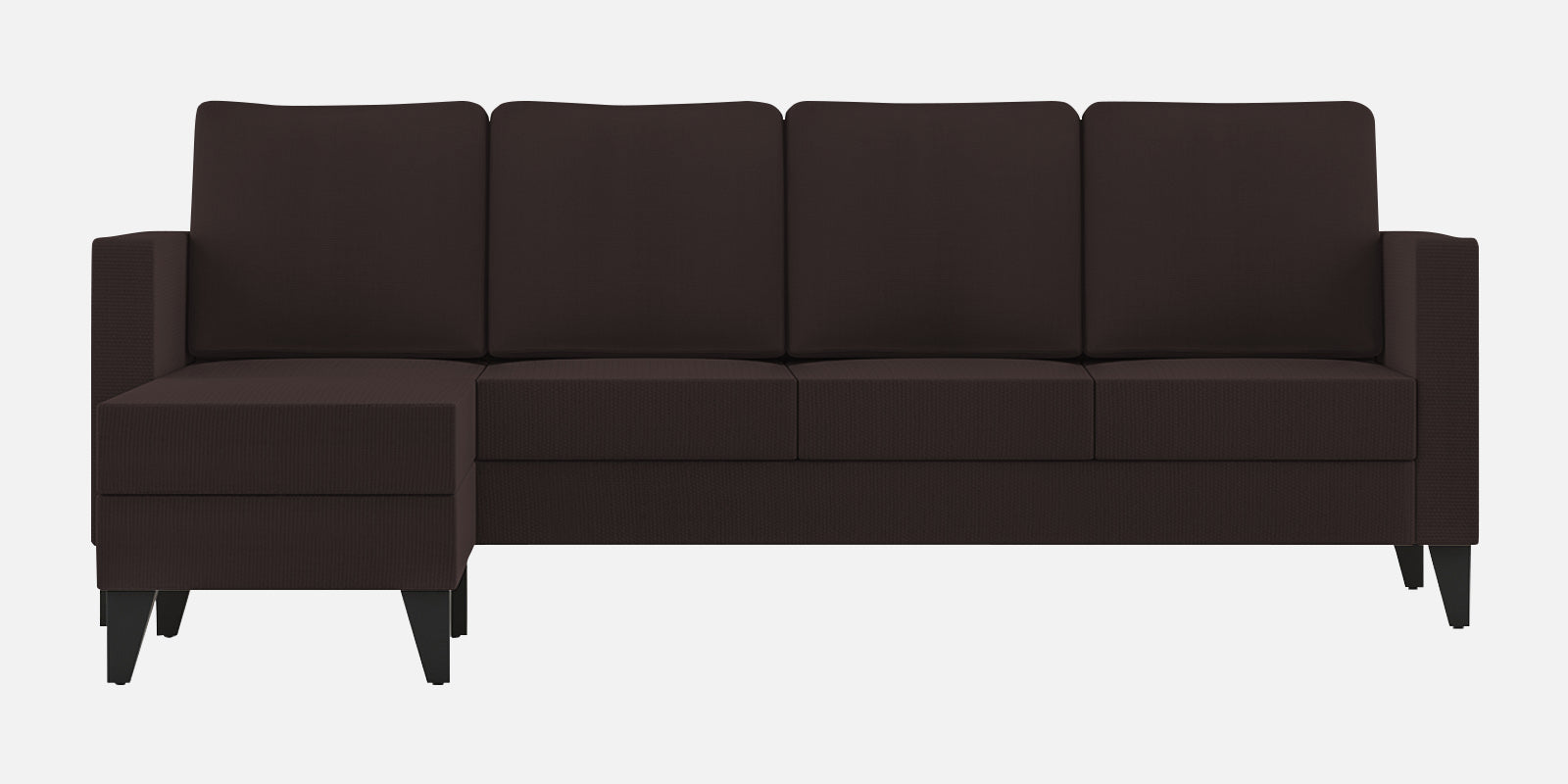 Nori Fabric RHS Sectional Sofa (3 + Lounger) In Dark Brown Colour