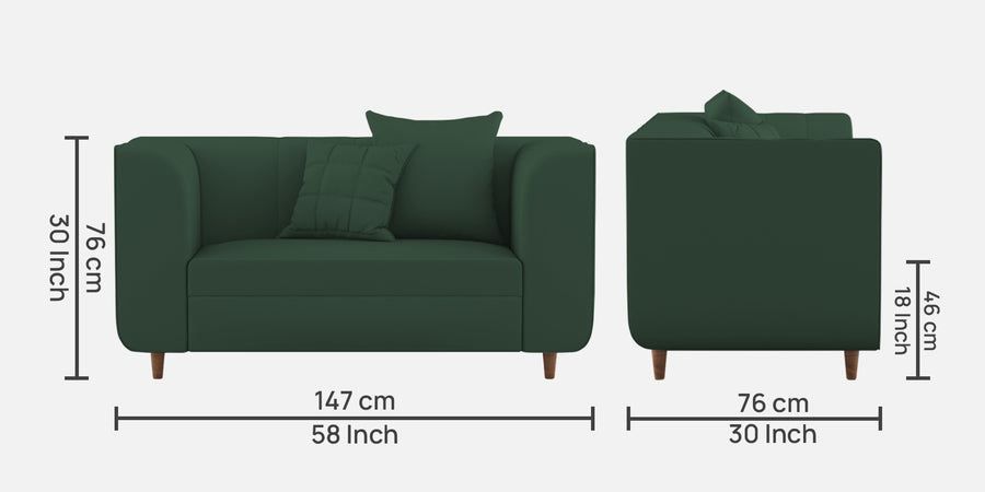 Sumo Velvet 2 Seater Sofa In Amazon Green Colour - Febonic Living