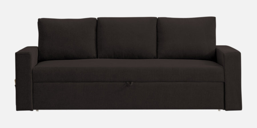 Kara Fabric 3 Seater Pull Out Sofa Cum Bed In Cara Brown Colour - Febonic Living