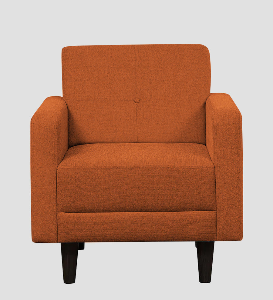 Noha Fabric 1 Seater Sofa In Vivid Orange Colour - Febonic Living