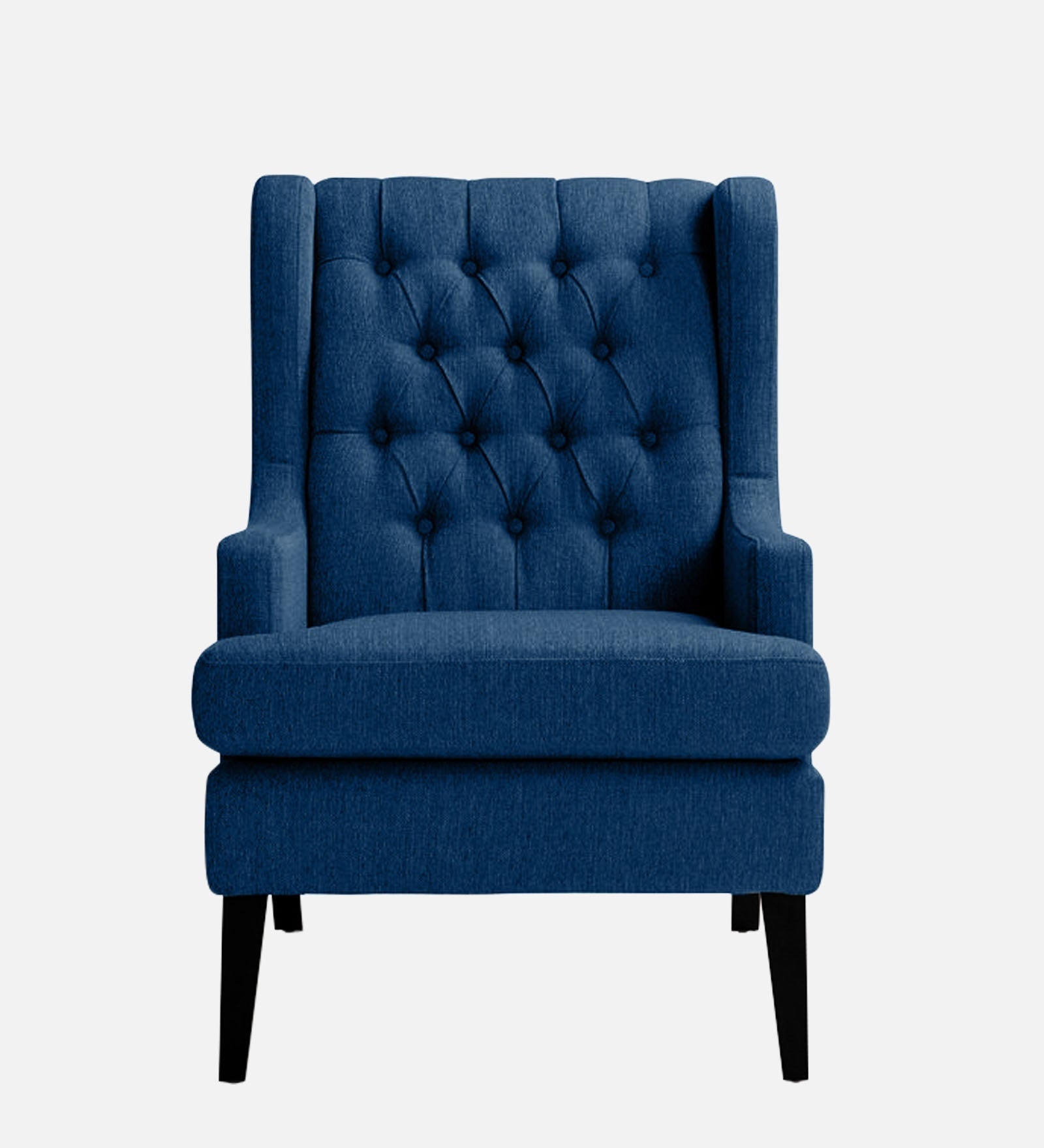 Panas Fabric Wing Chair In Royal Blue Colour