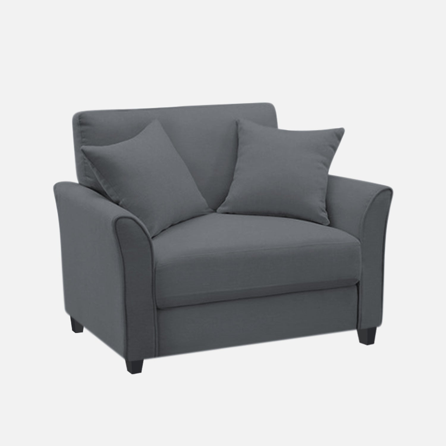 Daroo Velvet 1 Seater Sofa In Pubble Grey Colour