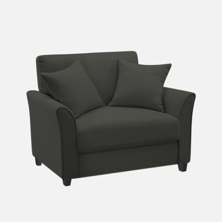 Daroo Velvet 1 Seater Sofa In Hory Grey Colour - Febonic Living