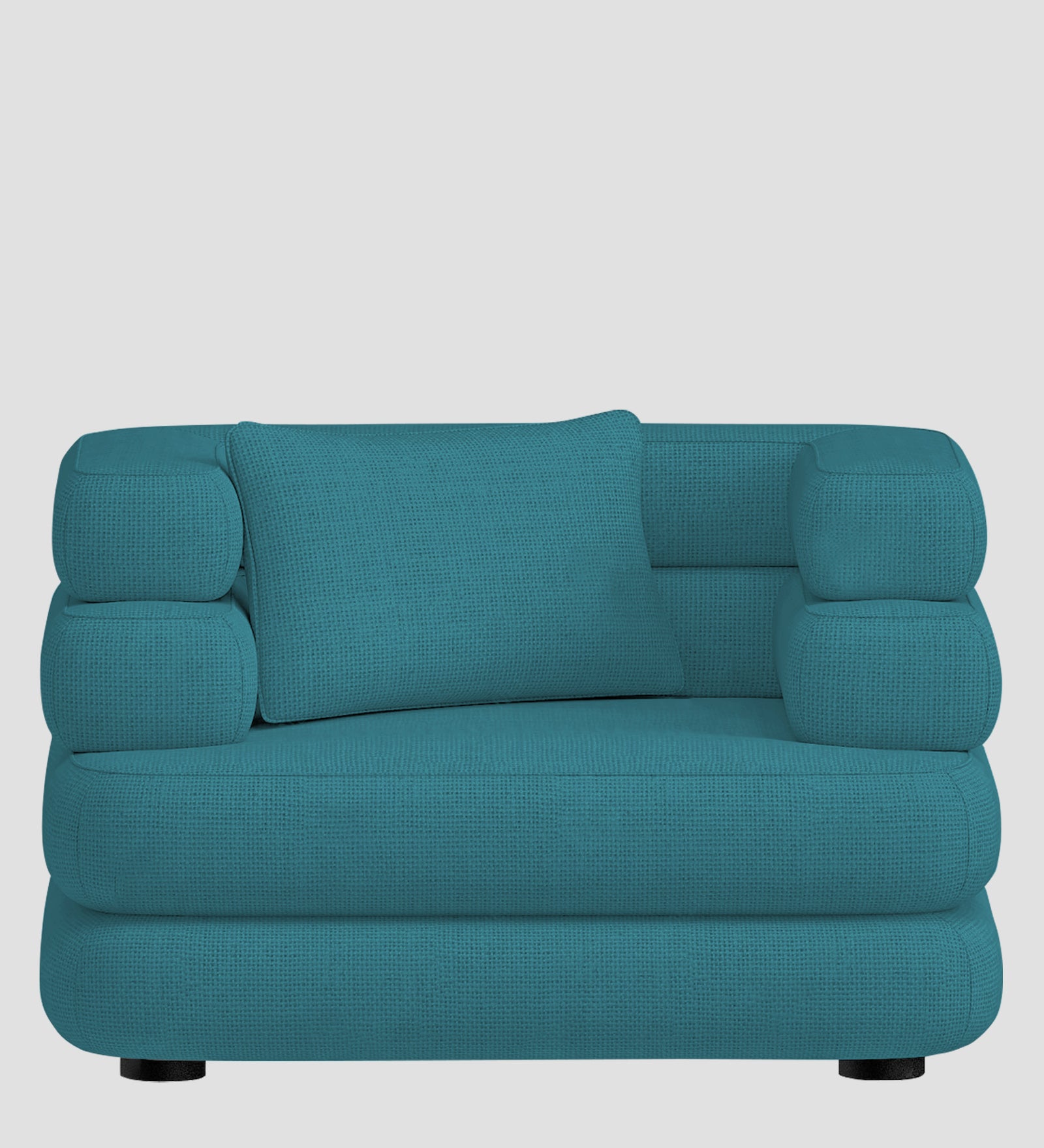 Wener Fabric 1 Seater Sofa in Water Blue Colour