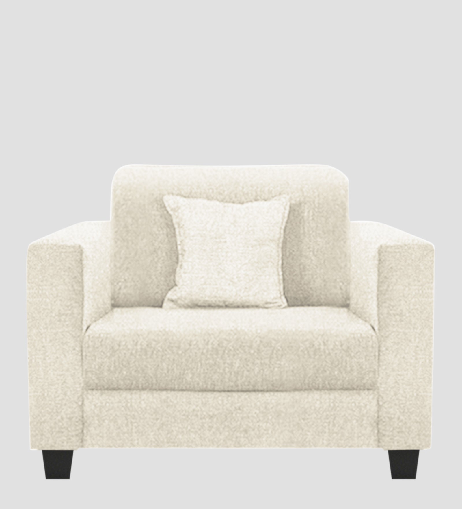 Nebula Fabric 1 Seater Sofa In  Ivory Cream Colour - Febonic Living
