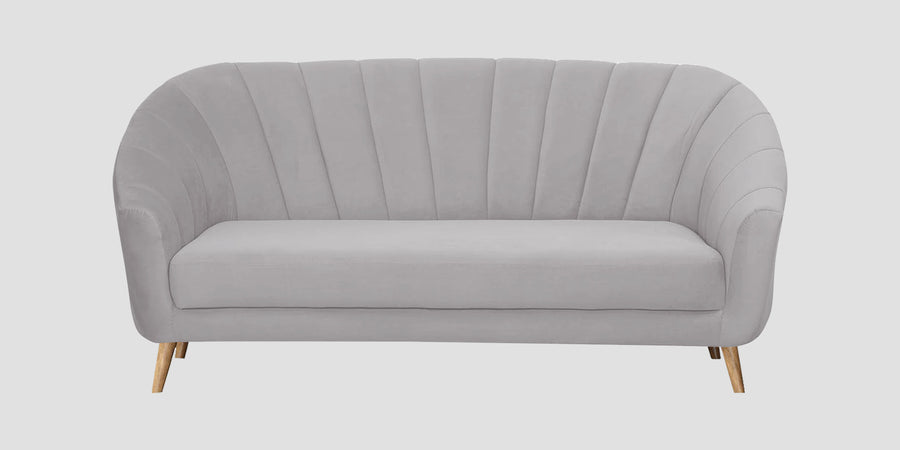 Kaylee Velvet 3 Seater Sofa In Concrete Grey Colour - Febonic Living