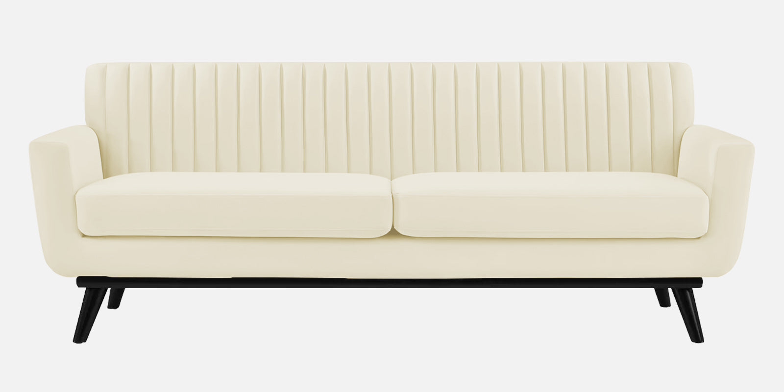 Tucker Velvet 3 Seater Sofa In Warm White Colour