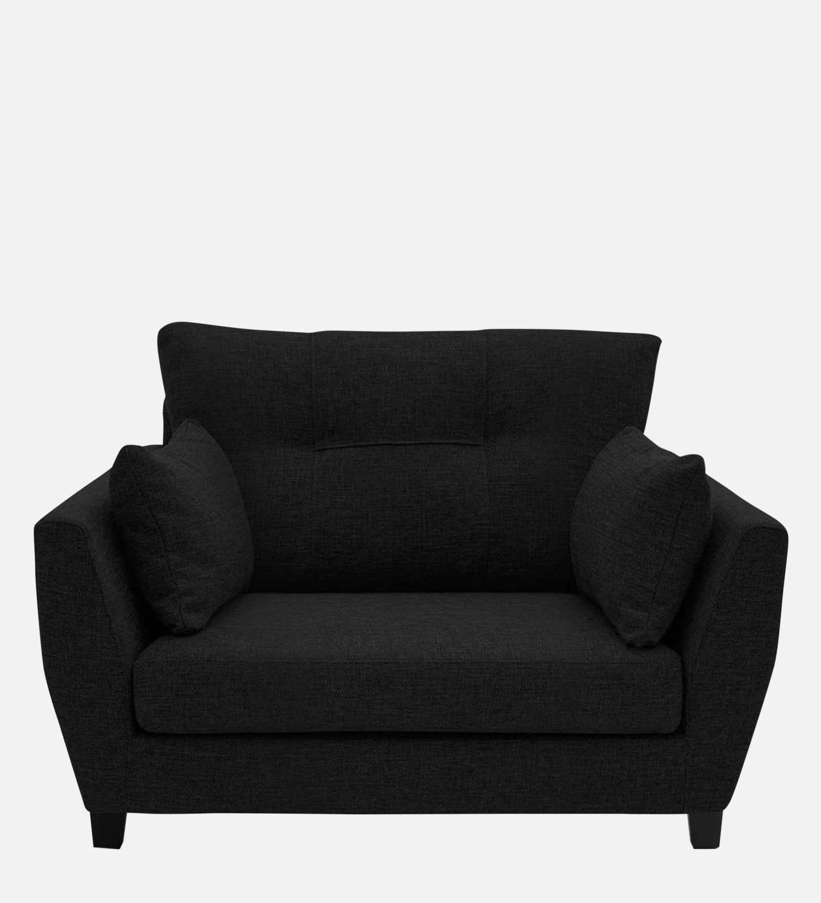 Mario Fabric 1 Seater Sofa in Zed Black Colour