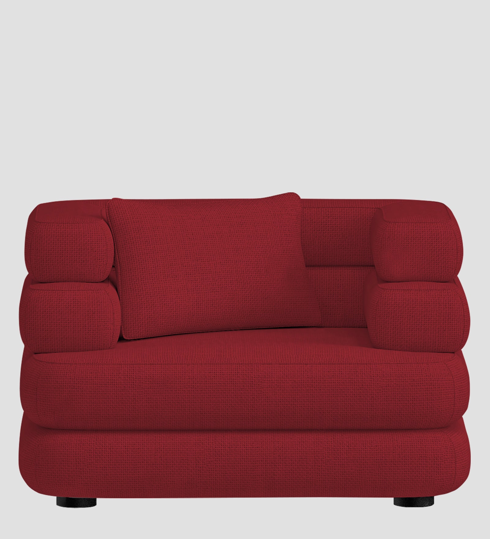 Wener Fabric 1 Seater Sofa in Chilli Red Colour