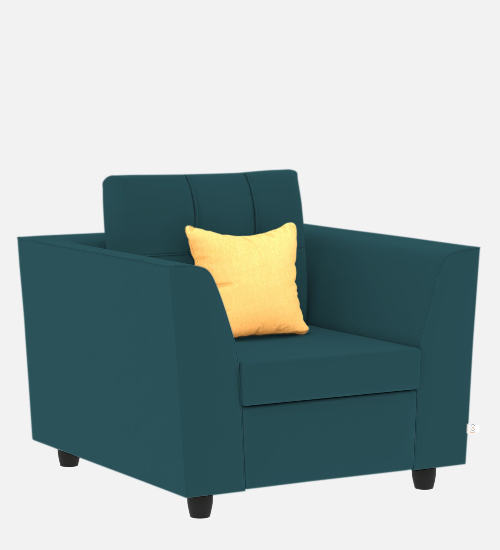 Nestin Velvet 1 Seater Sofa in Arabian Green Colour