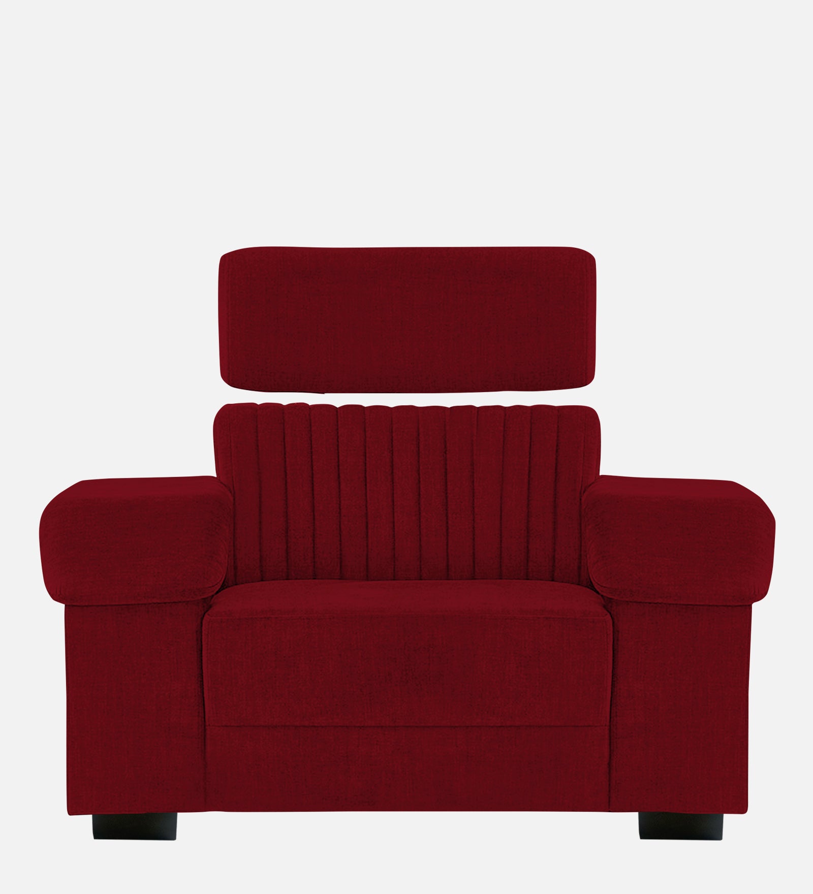 Draco Fabric 1 Seater Sofa In  Ruby Red Colour - Febonic Living