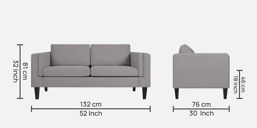 Jasper Velvet 2 Seater Sofa In Concrete Grey Colour - Febonic Living