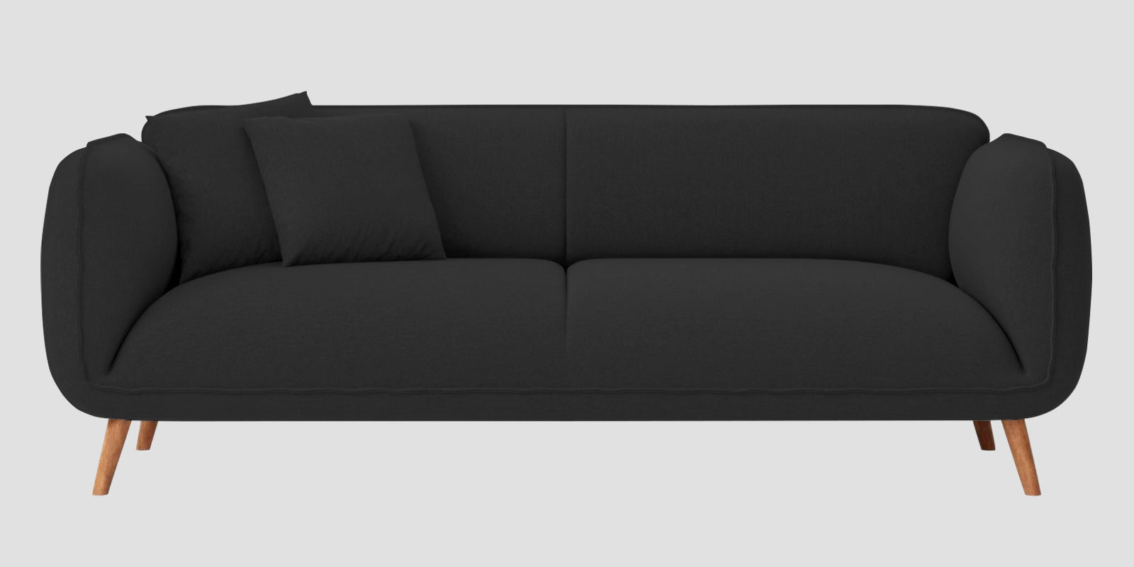 Zia Fabric 3 Seater Sofa In Bitter Black Colour