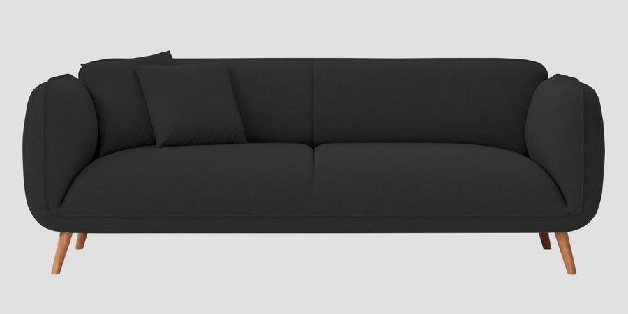 Zia Fabric 3 Seater Sofa In Bitter Black Colour - Febonic Living