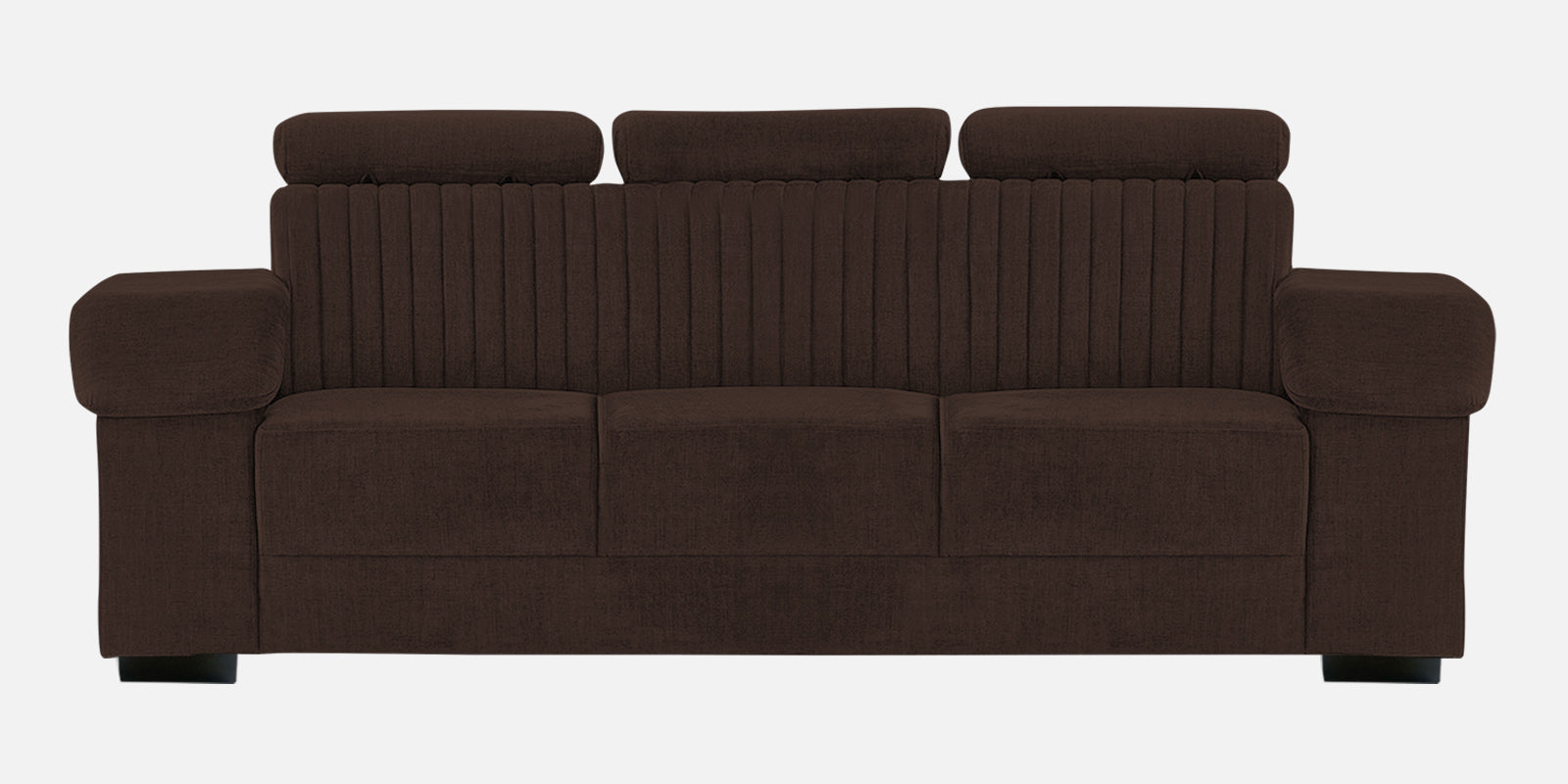 Draco Fabric 3 Seater Sofa In Coffee Brown Colour - Febonic Living