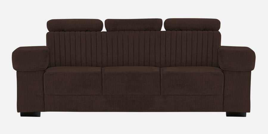 Draco Fabric 3 Seater Sofa In Coffee Brown Colour - Febonic Living
