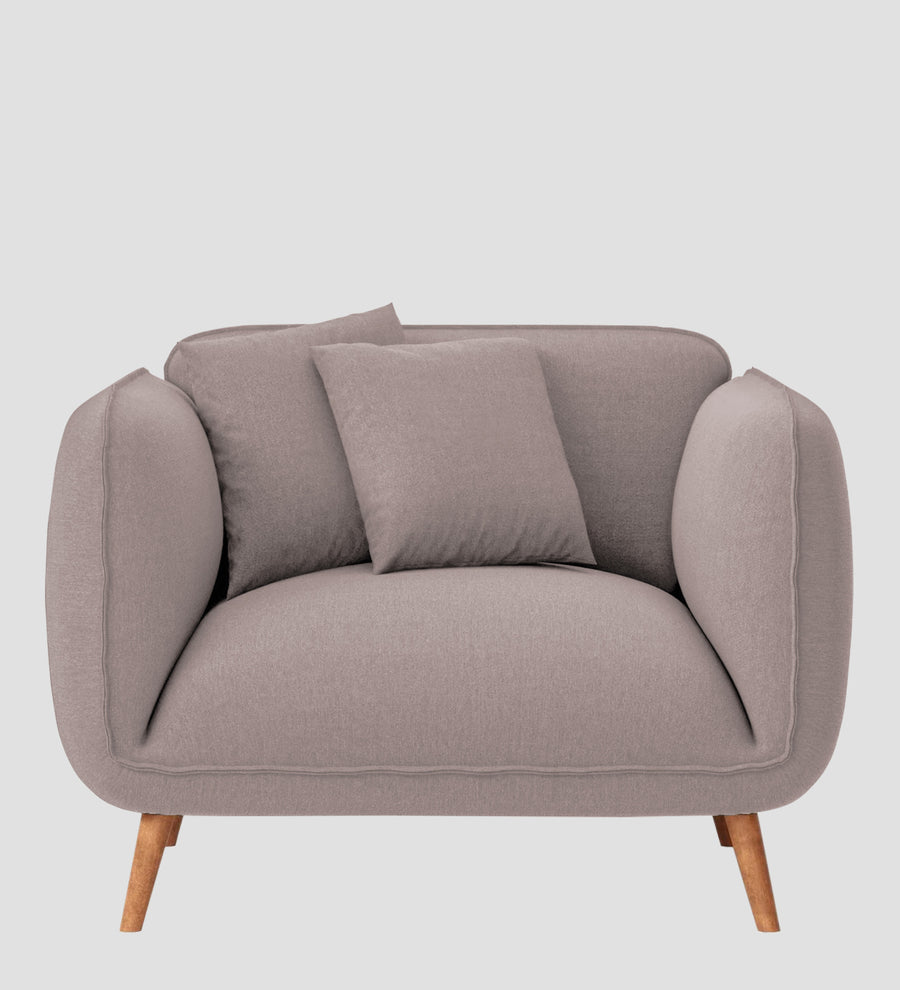 Zia Fabric 1 Seater Sofa In Almond Beige Colour - Febonic Living