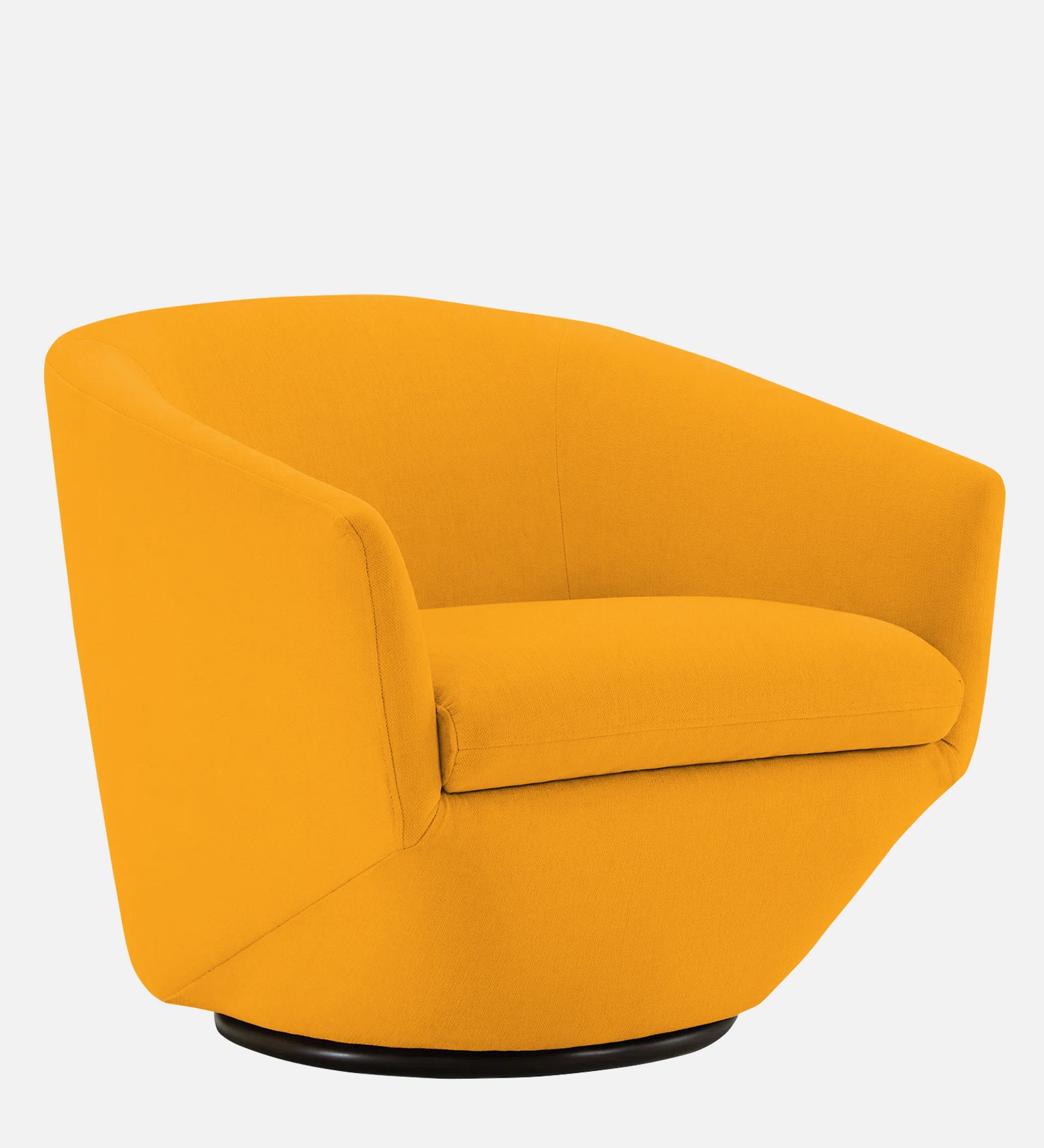 Haddie Velvet Swivel Chair in Safforn Yellow Colour