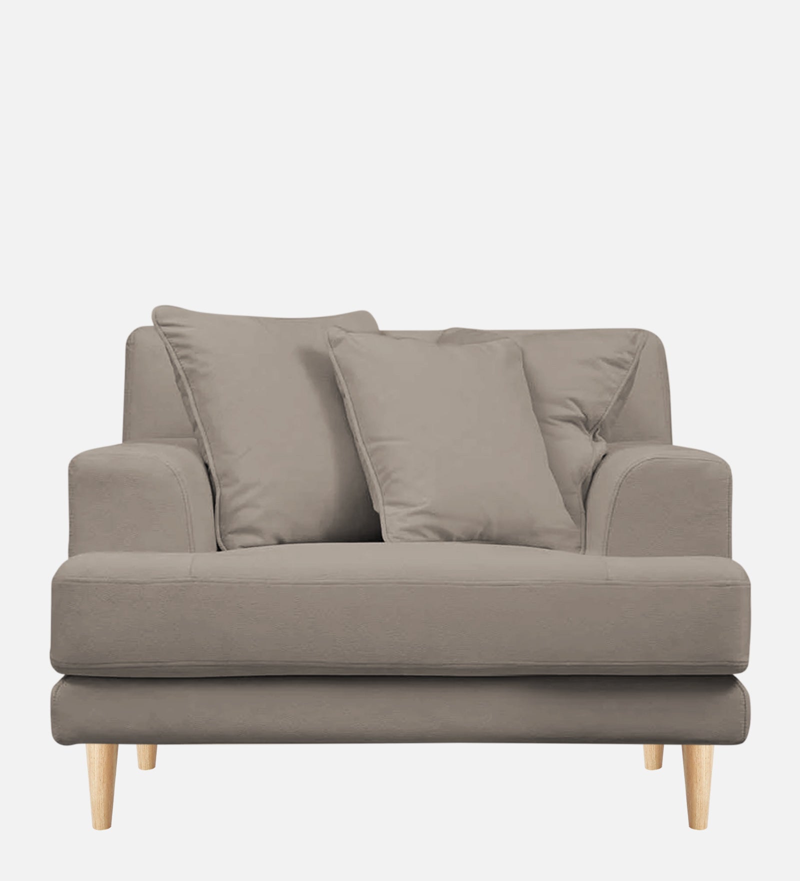 Woody Fabric 1 Seater Sofa in Oat Beige Colour