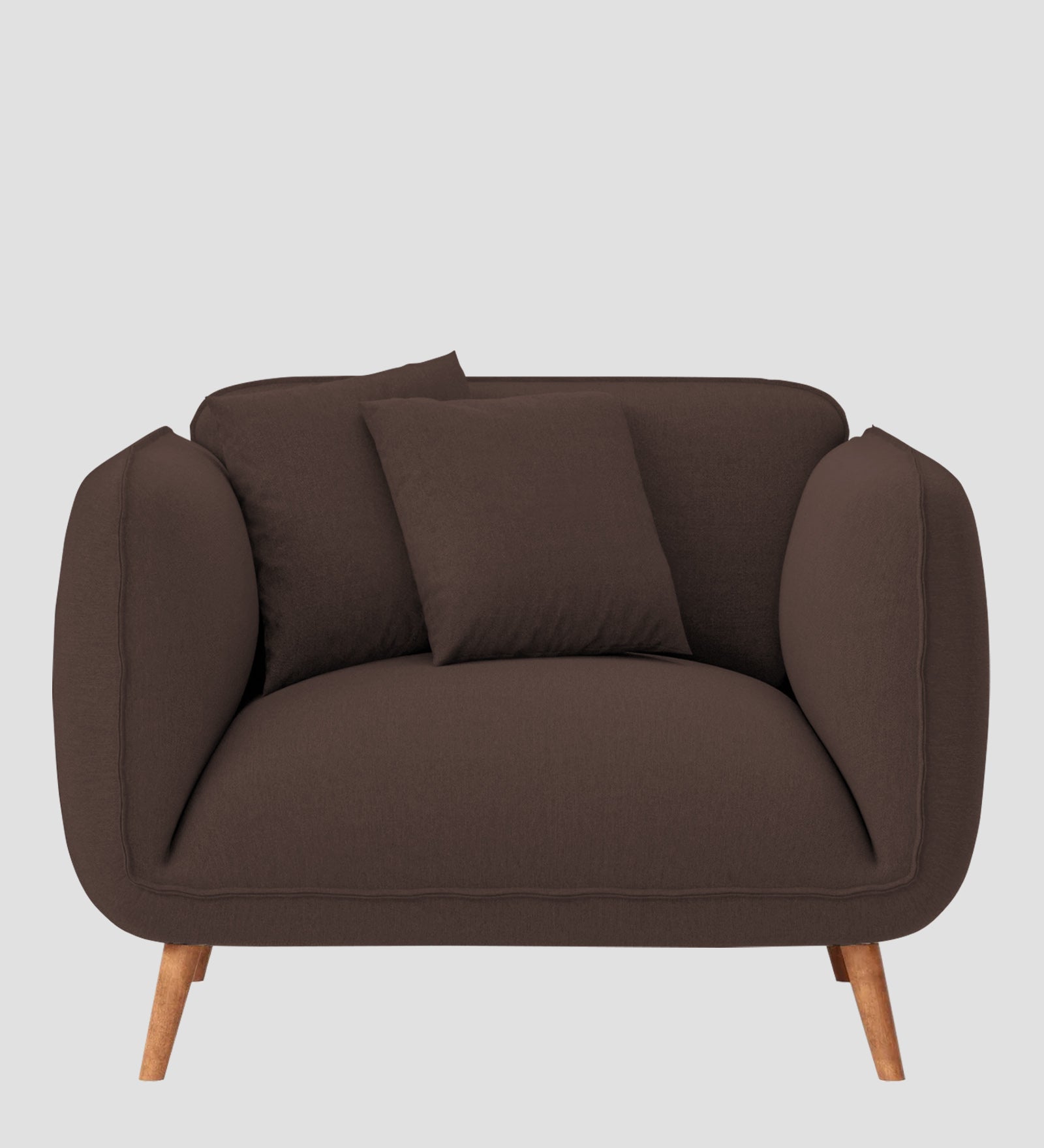 Zia Fabric 1 Seater Sofa In  Caramel Brown Colour - Febonic Living