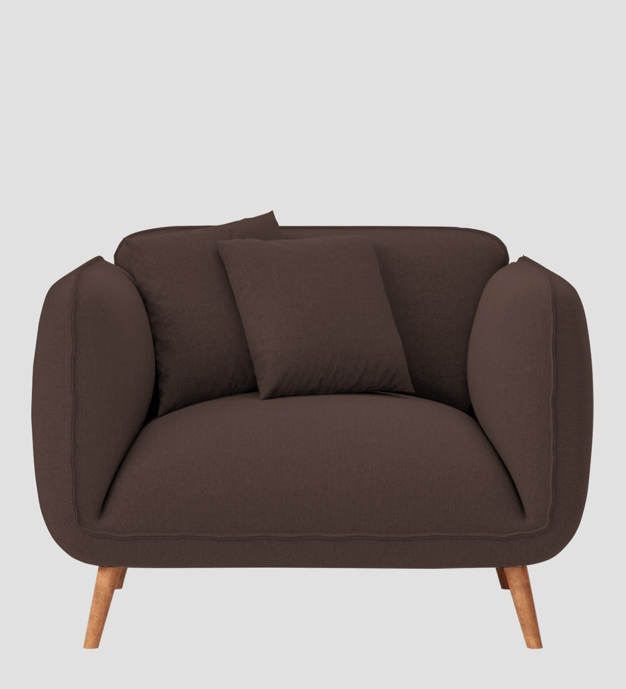Zia Fabric 1 Seater Sofa In Caramel Brown Colour - Febonic Living