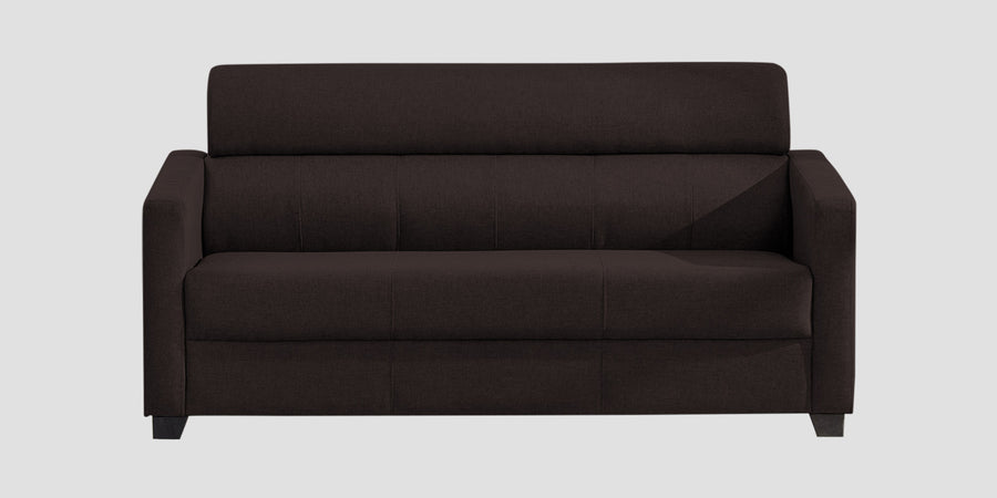 Devo Fabric 3 Seater Sofa In Dark Brown Colour - Febonic Living