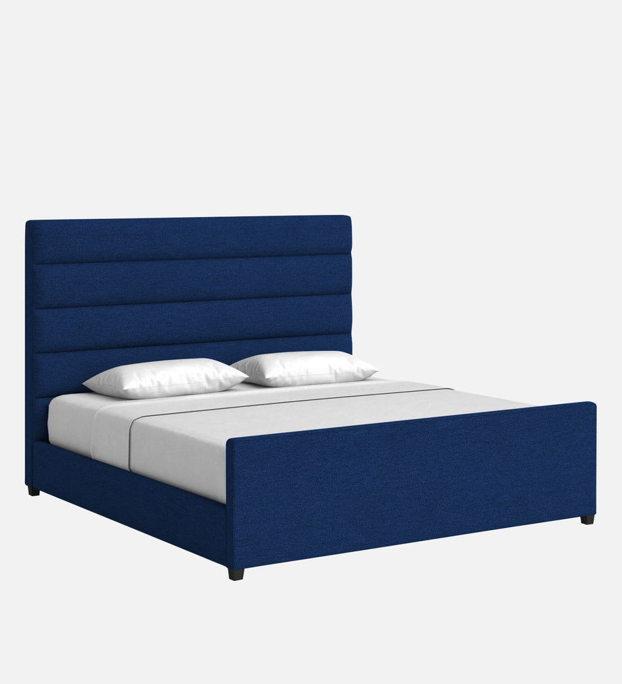 Pollen Fabric Upholstered Queen Size Bed In Royal Blue Colour - Febonic Living