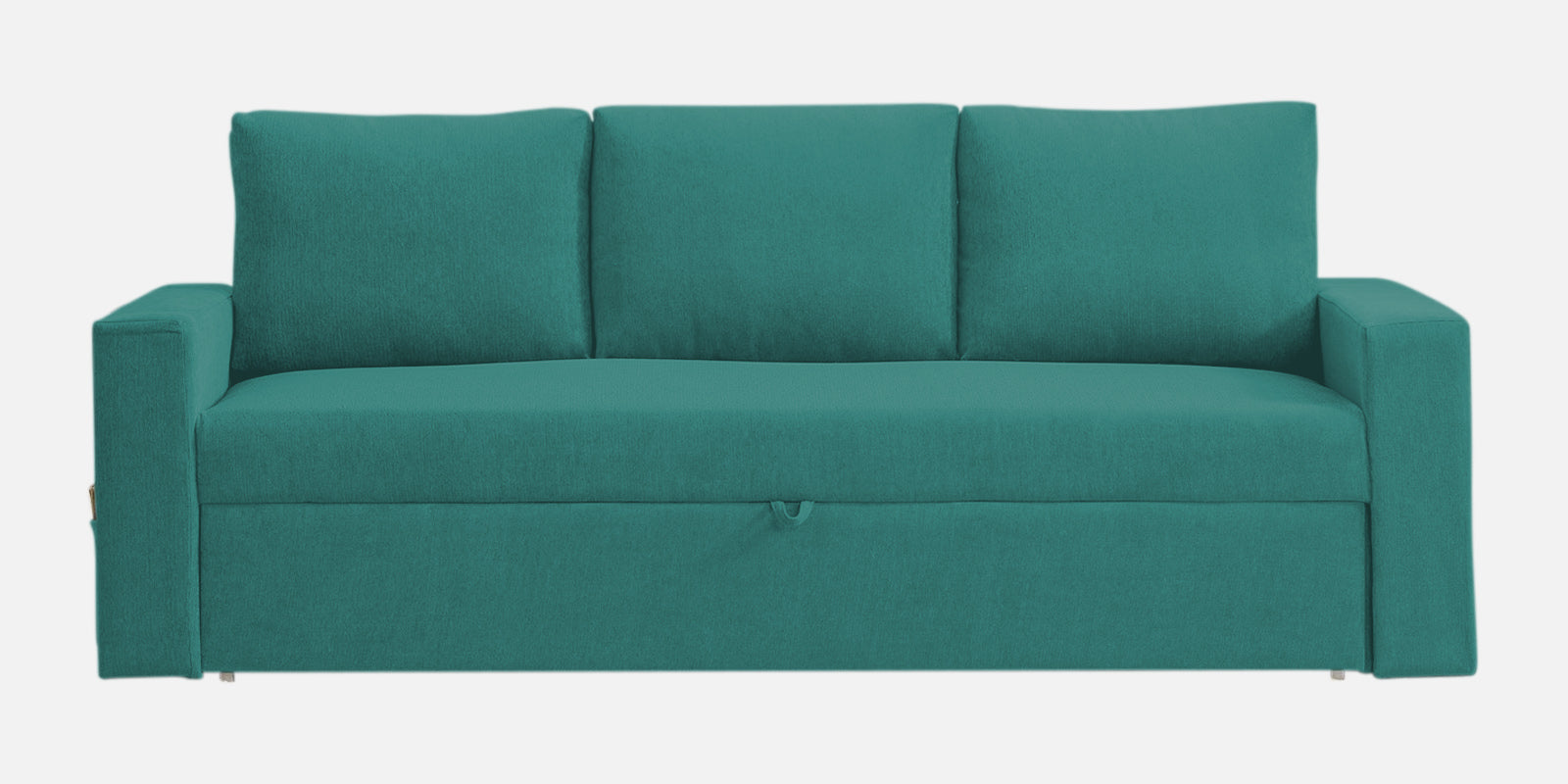 Kara Fabric 3 Seater Pull Out Sofa Cum Bed in Sea Green Colour