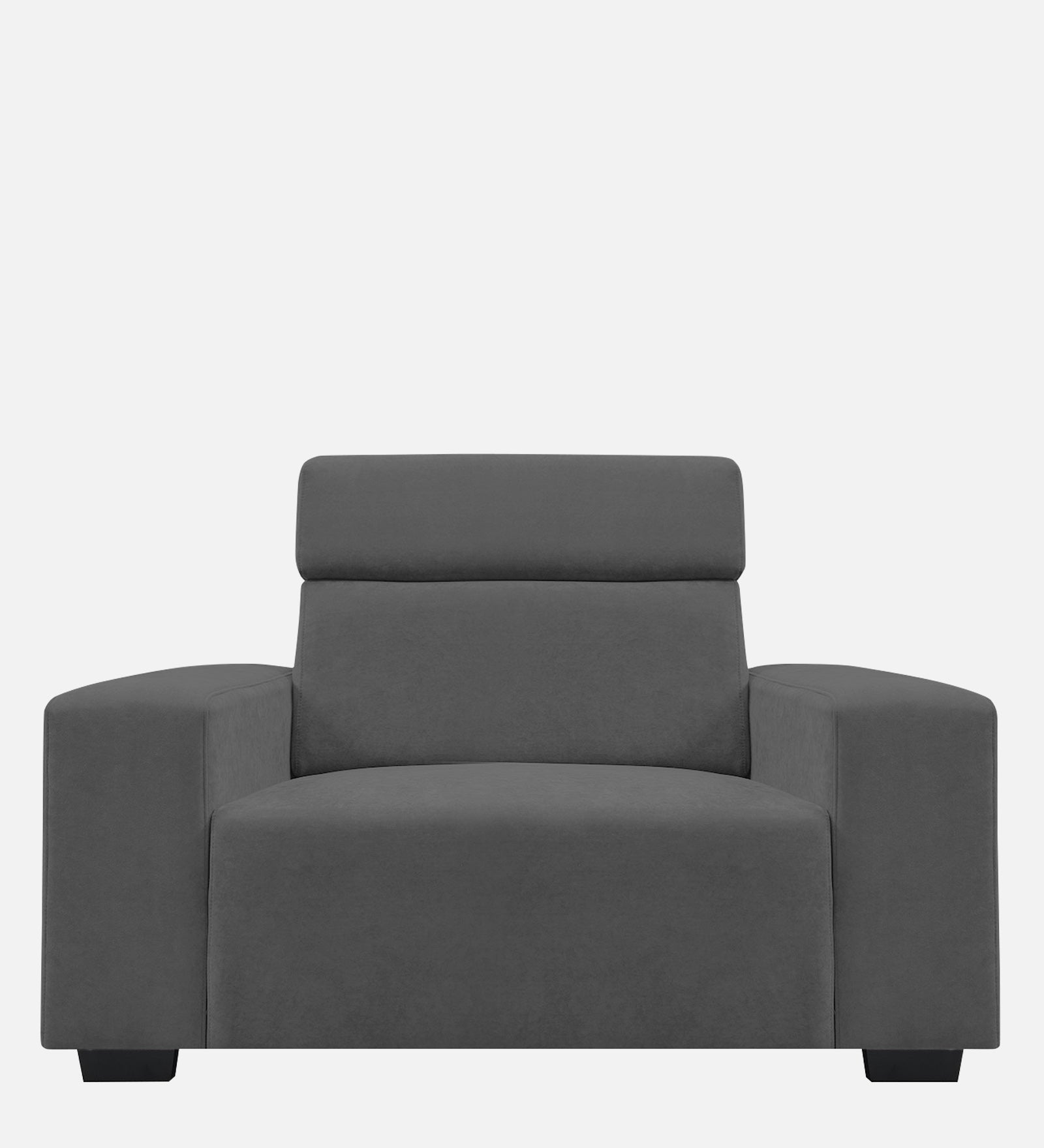 Hiro Fabric 1 Seater Sofa In  Pure Grey Colour - Febonic Living