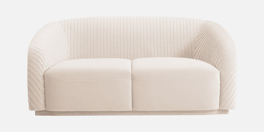 Yara Velvet Fabric 2 Seater Sofa In Camel Beige Colour - Febonic Living