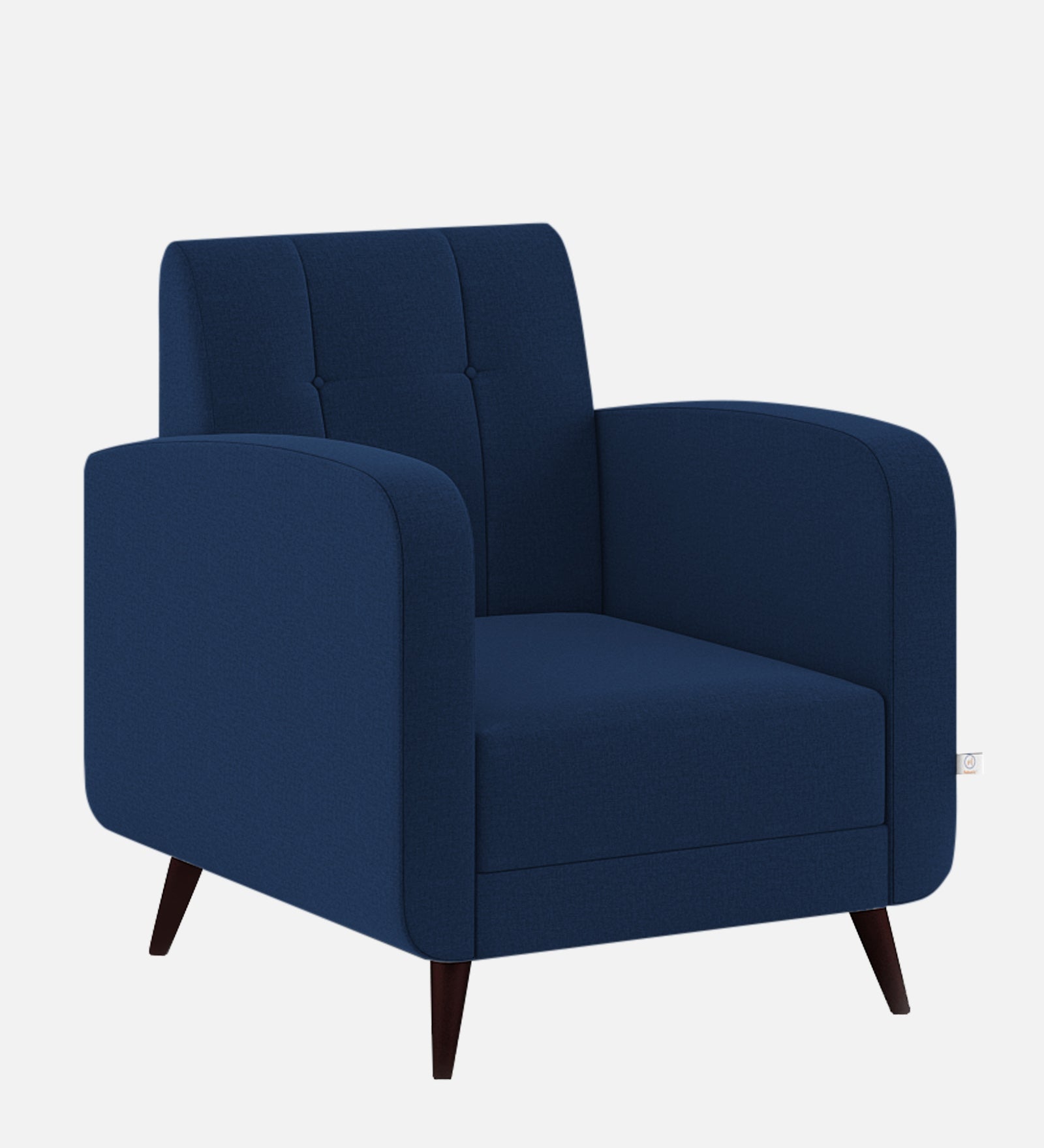 Wiki Velvet 1 Seater Sofa in Imperial Blue Colour